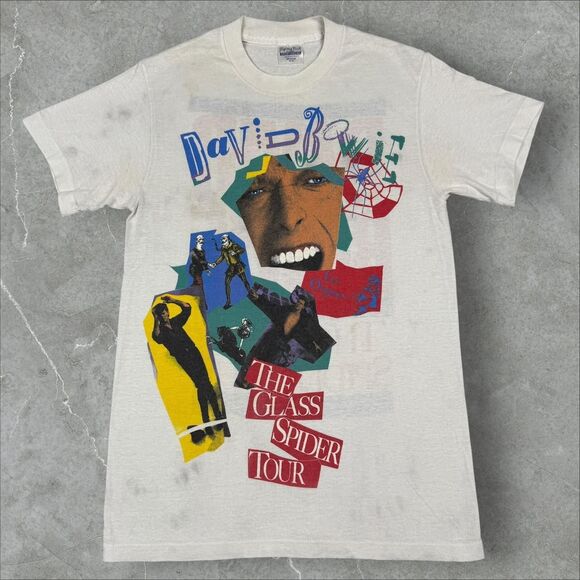 Vintage 80s 1987 David Bowie The Glass Spider Tour Concert Tee Shirt - Medium - Picture 1 of 8